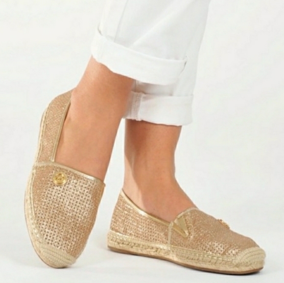 michael kors gold slip on shoes